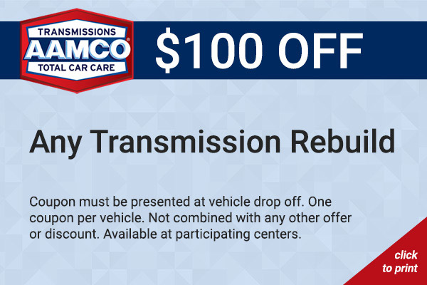 $100 transmission rebuild coupon